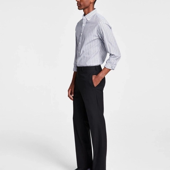 MICHAEL KORS Men’s Black Flat Front Slacks / Dress Pants Size 32W-32L - Picture 1 of 9